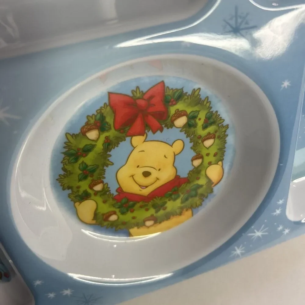 JCPenney DIsney Christmas Pooh, Piglet, Eeyore Melamine Tray
